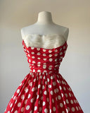 Beauty Prom Dress Strapless Polka Dots Pleated Evening Dress Gala Dress Formal Dress HZ0319