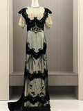 Vintage Prom Dress Crew Neck Formal Dress Evening Dress Gala Dress HZ0319