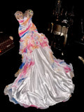Colorful Prom Dress Sweetheart Pleated Ruffle Evening Dress Gala Dress Formal Dress HZ0319