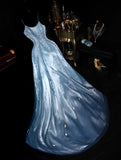 Beauty Prom Dress Spaghetti Straps Pleated Evening Dress Gala Dress Formal Dress HZ0319