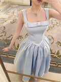 Beauty Prom Dress Light Blue Spaghetti Straps Pleated Gala Dress Evening Dress Formal Dress HZ0319