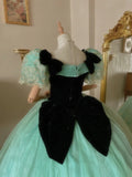 Pretty Prom Dress Square Neck Pleated Tulle Quinceanera Dress Ball Gown Evening Dress HZ0319