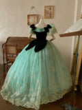 Pretty Prom Dress Square Neck Pleated Tulle Quinceanera Dress Ball Gown Evening Dress HZ0319