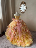 Stunning Prom Dress Strapless Pleated Tiered Quinceanera Dress Ball Gown Evening Dress HZ0319