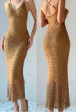 Shiny Prom Dress Spaghetti Straps Fit Birthday Party Dress Evening Dress Formal Dress HZ0319