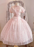 Pretty Prom Dress Crew Neck Pleated Print Birthday Party Dress Evening Dress Formal Dress HZ0319