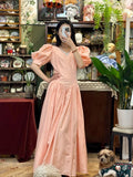 Sweet Prom Dress V-neck Pleated Birthday Party Dress Evening Dress Formal Dress HZ0319