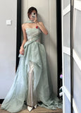 Beauty Prom Dress Strapless Pleated Gala Dress Evening Dress Formal Dress HZ0319