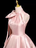 Sweet Prom Dress Light Pink Crew Neck Pleated Evening Dress Quinceanera Dress Ball Gown HZ0319