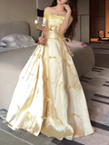 Sweet Prom Dress Off Shoulder Pleated Gala Dress Evening Dress Formal Dress HZ0319