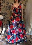 Colorful Prom Dress Crew Neck Print Gala Dress Cockatail Dress Evening Dress HZ0319