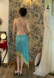Shiny Prom Dress V-neck Backless Gala Dress Cockatail Dress Evening Dress HZ0319