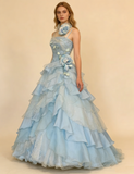 New Arrival Prom Dress Spaghetti Straps Ruffle Tired Ball Gown Evening Gown Quinceanera Dress HZ0319