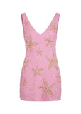 Retro Pink Sparkling Sequin V-neck Bodycon Homecoming Dress Party Dress HZ0319
