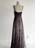Spaghetti Straps A-Line Beading Vintage Long Prom Dress Evening Gown, HZ0319