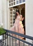 Fashion Sweetheart Sheath Strapless Design A-line Tulle Women Party Dress, HZ0319
