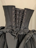 Retro Black A-line Strapless Lace-up Homecoming Dresses Short Satin 16th Birthday Dress HZ0319