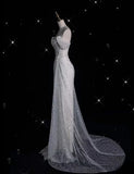 Elegant Sparkling Sequin Mermaid Design Off-the-shoulder Princess Wedding Dress, HZ0319