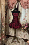 Vintage Burgundy Sheath Strapless 16th Birthday Dress Party Dresses Homecoming Dress HZ0319