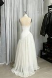White Halter Neck A-Line Lace Long Party Dress Vintage Wedding Dress, HZ0319