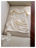 Vintage Beige Spaghetti Strap Design Sheath Party Dresses Homecoming Dresses, HZ0319