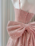 Pink Straps A-Line Short Party Dresses Birthday Dresses Homecoming Dresses, HZ0319