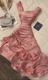 Pink Sleeveless A-Line Chiffon Long Party Dresses Wedding Guest Dresses, HZ0319