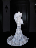 Stunning Cross Straps Mermaid Beading Long Evening Dress Birthday Outfits, HZ0319