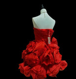 Red Strapless A-Line Homecoming Dresses Beaded Short Party Dresses, HZ0319