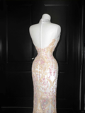 Gorgeous High Neck See-Through Beading Mermaid Long Evening Party Dress, HZ0319