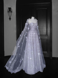 Gorgeous Lilac Strapless A-Line Beading Long Evening Dress Birthday Outfits, HZ0319