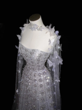 Gorgeous Lilac Strapless A-Line Beading Long Evening Dress Birthday Outfits, HZ0319