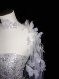 Gorgeous Lilac Strapless A-Line Beading Long Evening Dress Birthday Outfits, HZ0319