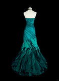 Retro Green Strapless Mermaid Beading Ruffles Vintage Long Evening Party Dress, HZ0319