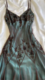 Spaghetti Straps Blue Chiffon Beading Vintage Midi Party Dress Evening Dresses, HZ0319