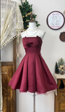 Simple Ruffle Strapless Design A-line Elegant Satin Homecoming Dress Party Dress HZ0319