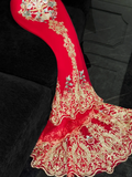 Retro Sparkling Beaded Sequin Mermaid Design Exquisite Embroidery Wedding Outfit Evening Dress Prom Dresses HZ0319