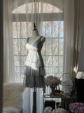 Chic Gray Beading Appliques A-line V-neck Tiered Party Dresses Homecoming Dresses, HZ0319