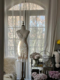 Vintage Beige Sequin Beading Appliques Spaghetti Strap A-line V-neck Party Dresses Homecoming Dresses, HZ0319