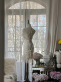 Vintage Beige Sequin Beading Appliques Spaghetti Strap A-line V-neck Party Dresses Homecoming Dresses, HZ0319